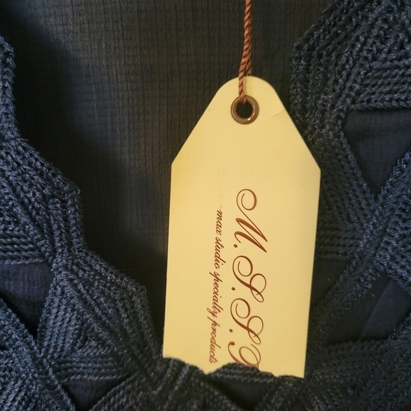 Max Studio Specialty Navy Blue V-Neck Tunic Blouse XS NWT - Picture 6 of 12